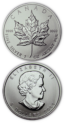 Canadian Maple Leaf Silver Dollars